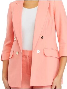 NWT The Limited Peach Linen Faux Double Breasted Blazer Women XL